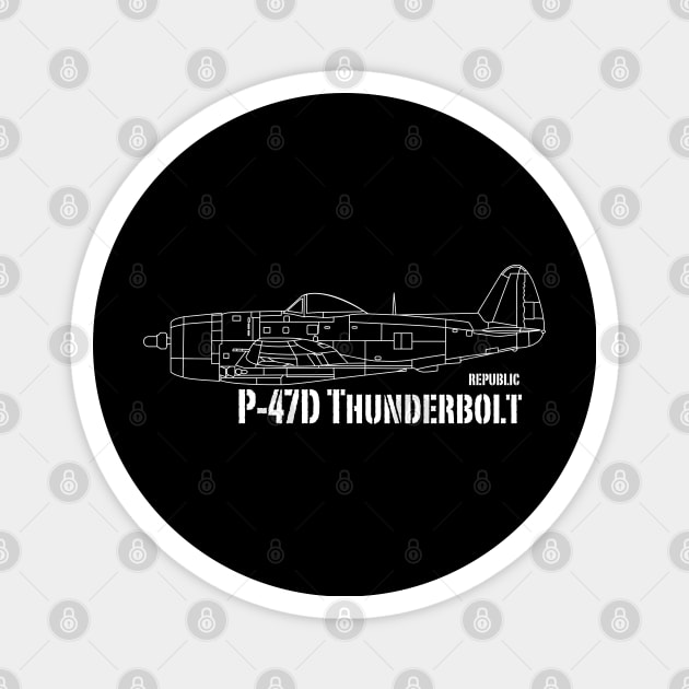 Republic P-47D Thunderbolt Magnet by BearCaveDesigns